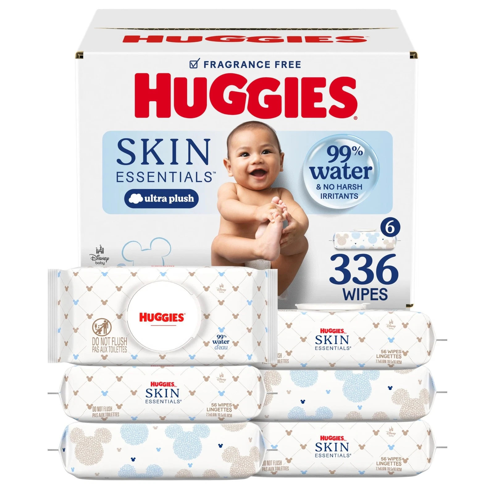 Huggies Skin Essentials Baby Wipes, 56 Count (Pack of 6), White