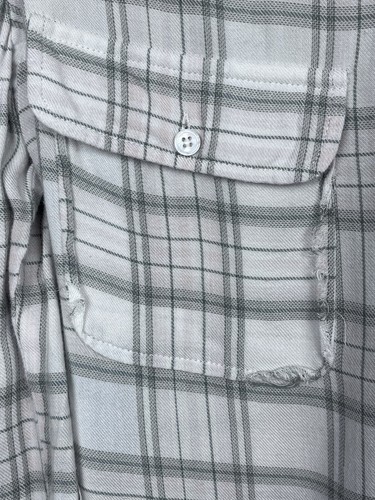 Paige Women's 100% Viscose Button Down Plaid Shirt Size L; Lightweight, Casual - Picture 3 of 12