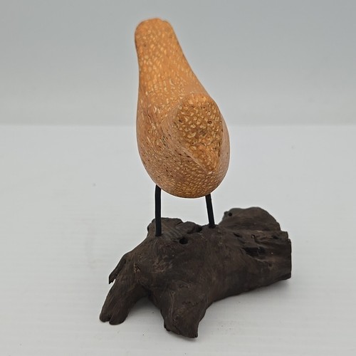 BIRD in legno da mare con piedini in acciaio su driftwood 4" - Foto 2 di 4