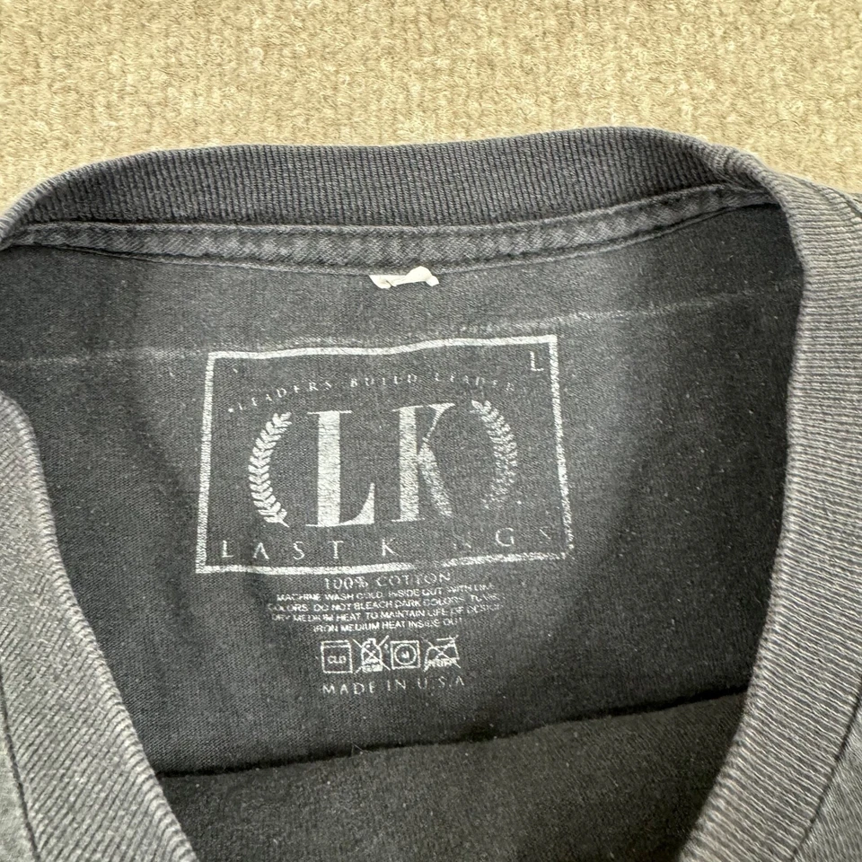 Camiseta Last Kings Graphic tamanho G preta manga longa TYGA Rap gola redonda - Imagem 3 de 4