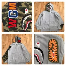 BAPE camo shark full zip hoodie a bathing ape NIGO Gray Size L