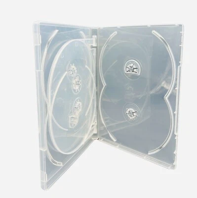 DRAGONTRADING® 50 X CD DVD BLU RAY with 14 mm Spine Clear DVD 6-Way Plastic Case for 6 Discs