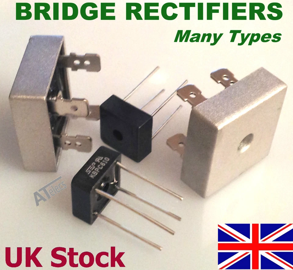 BRIDGE RECTIFIER - Many Types from 3amp to 50amp max.1000v - UK Stock