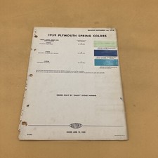 1959 ‘59 Plymouth Exterior Spring Colors Paint Chips Sample Chart - DuPont Auto