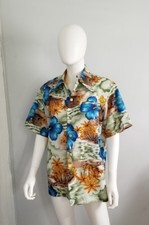 Vintage Pacific Isle Creations Of Hawaii tropical Floral print Vacation Shirt M