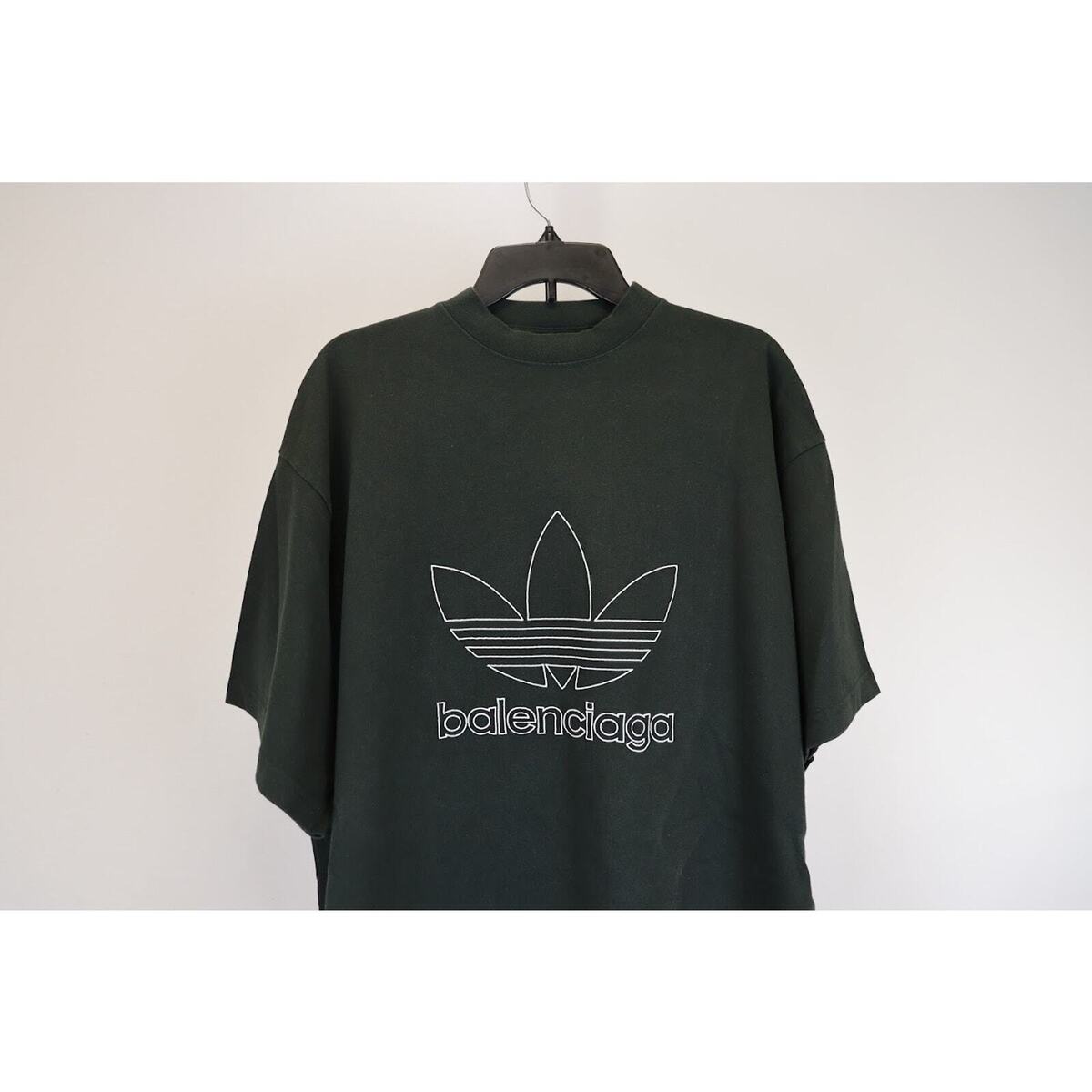 Balenciaga X Adidas Short Sleeve T-Shirt in Dark Green Size Balenciaga X Adidas Short Sleeve T-Shirt in Dark Green Size