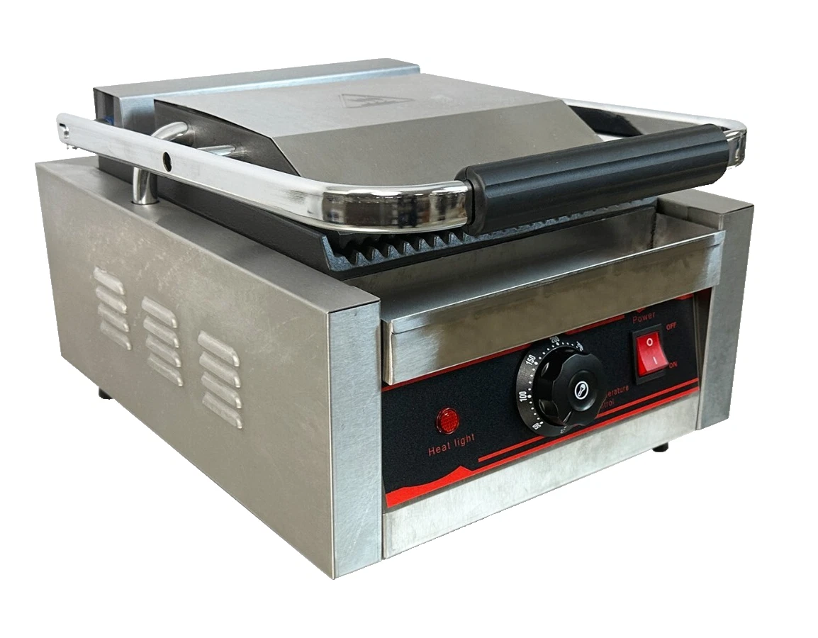 NEW Panini Grill Sandwich Press Groove Top Bottom Surface Single Electric 110V
Opens in a new window