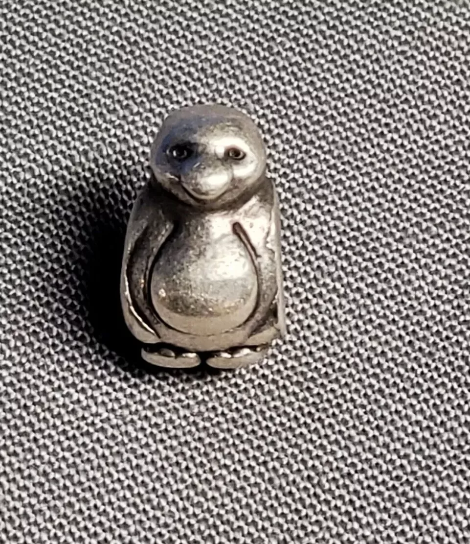 Pandora Sterling 925 Silver Smooth Head Penguin Charm Bead 790423