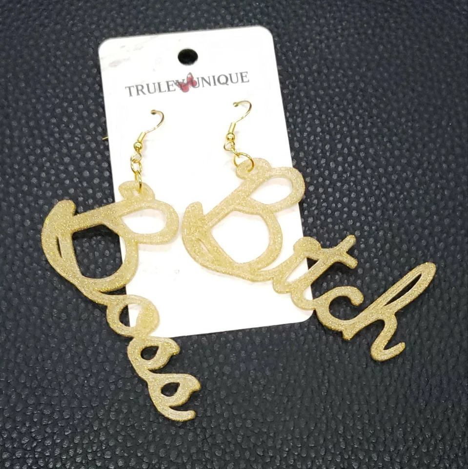 Boss Bitch Earrings, 3D Printed Jewelry - Image 2 of 4