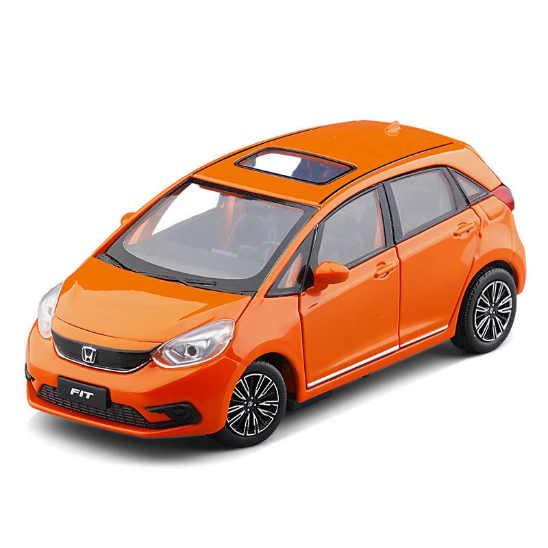 Honda Fit Toy Car 1:32 Diecast Metal Model Car Toys for Boys Kids Gifts Orange - Image 3 of 4