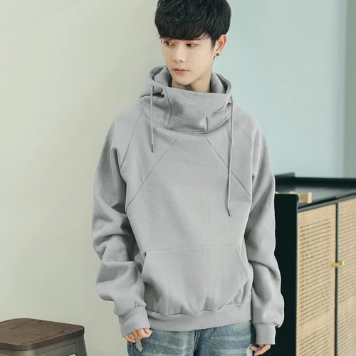 Men's Loose Casual Street Hoodie Long Sleeve Turtleneck Pullover Sweatshirt Tops - Foto 7 di 39