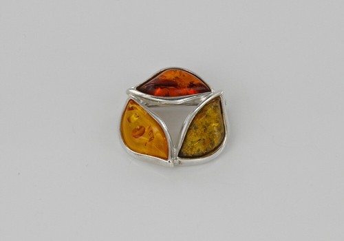 Handmade German Baltic Amber Modern Brooch In Solid 925 Silver BD086M RRP£100!!! - Picture 4 of 6