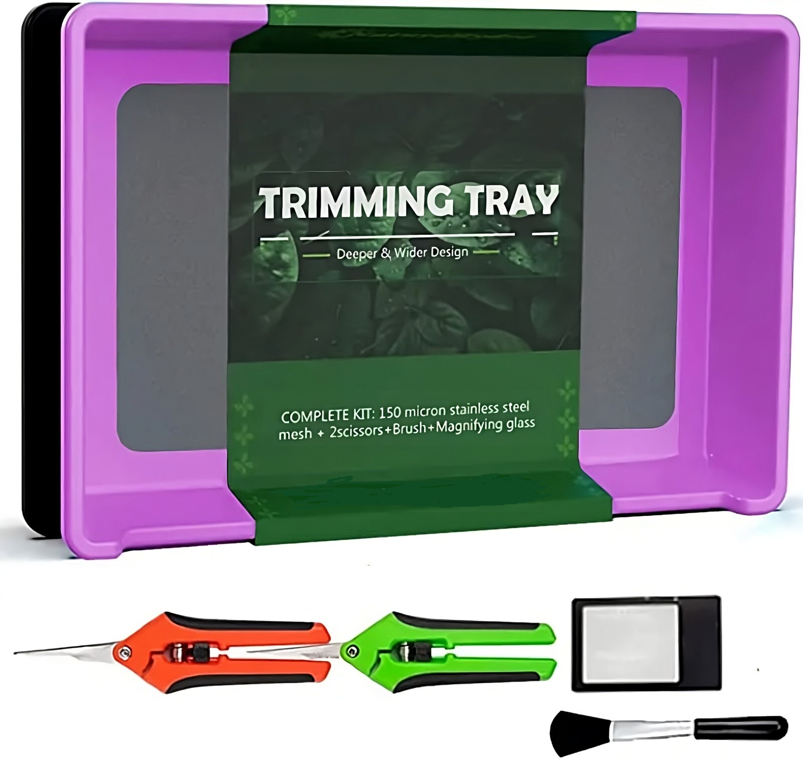 Kit trim tray et tamis de récupération de résine avec ciseaux et pinceau