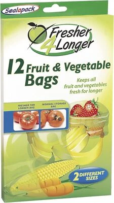 SDMAX Sealapack Fruit & Vegetable Storage Bags Fresher for Longer Pack of 12 Kitchen
