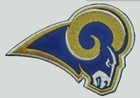 2 Rams NFL Football Embroidered Iron-on Patches, + 2 Window Stickers - New — photo 2