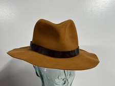 Bailey Western Fedora Medium Hat Paisley Leather Band Ivan Camel Wool Felt NEW