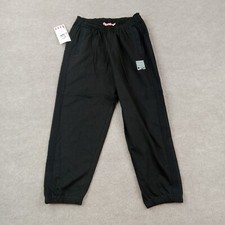 Vtg UFO Pants Mens Small Black Joggers Sweatpant Elastic Waist Drawstring Casual