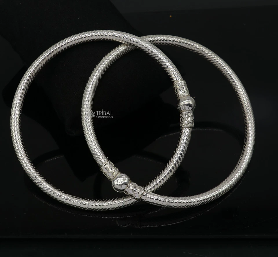 925Sterling silver Handmade plain design indian traditional women's kada nsfk112 - Image 4 of 4