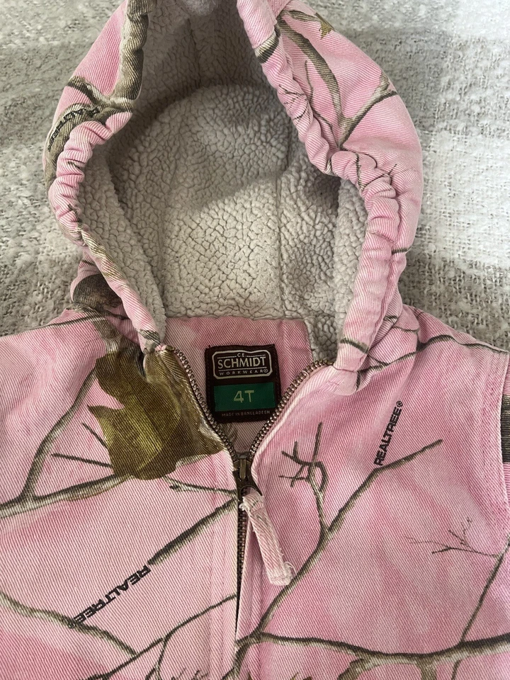 Sudadera con capucha camuflada rosa Real Tree para niños RARA Foto 2 de 4
