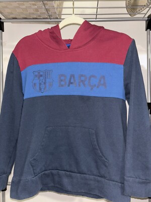 FC Barcelona Youth L Large FCB Long Sleeve Hoodie Navy Red