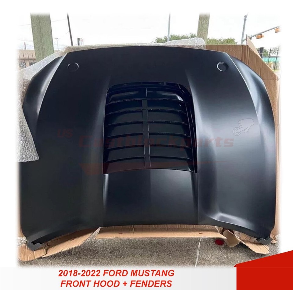 For 2018 2019 2020 Ford Mustang GT500 Style Front Bumper Kits+Hood