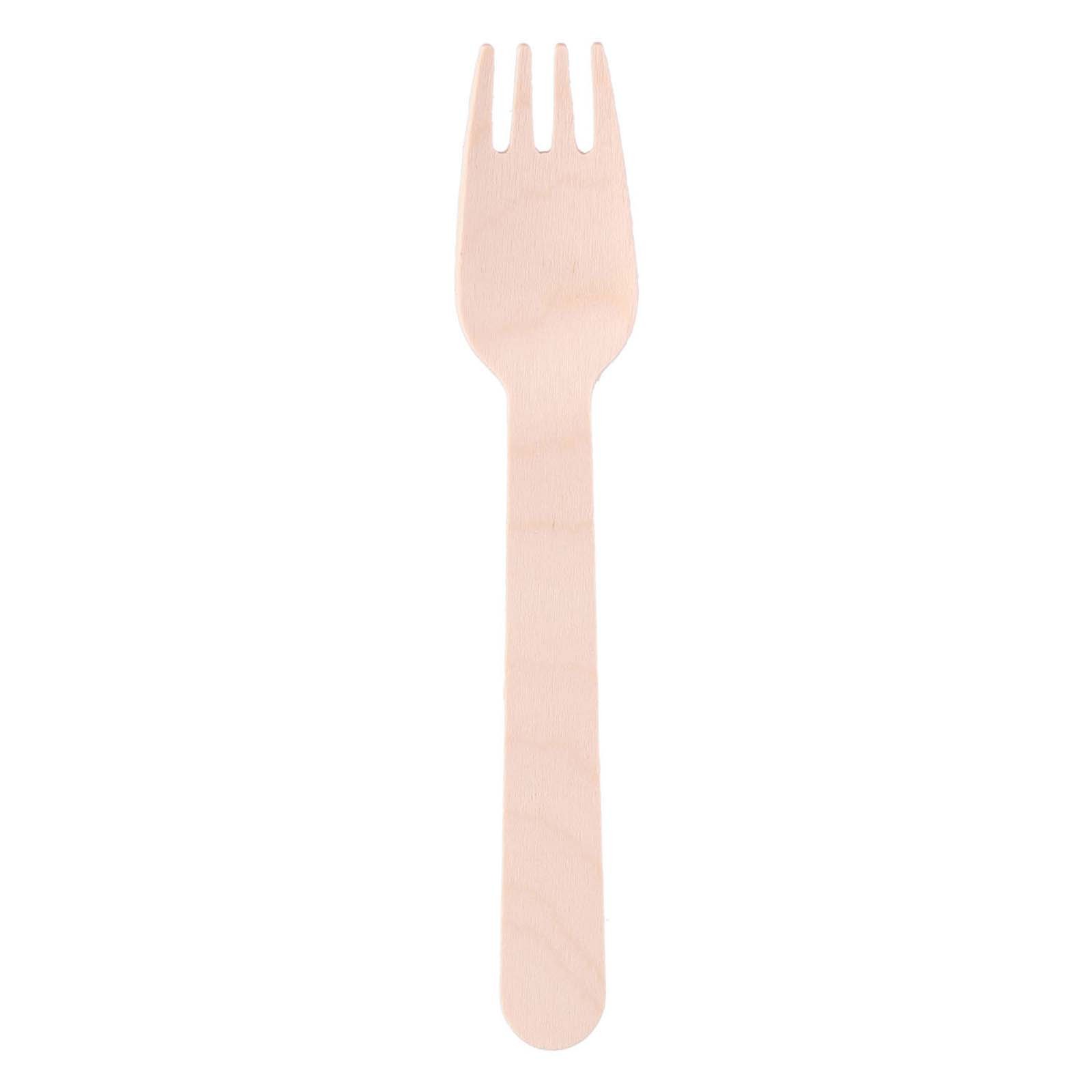 Fourchette en bois 16cm biodégradable pour pique-nique nature et repas outdoor