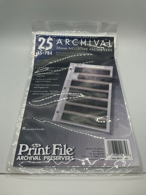 Print File 35-7B4 35mm Archival Negative Preservers 3-hole Type 25 Sheets V1