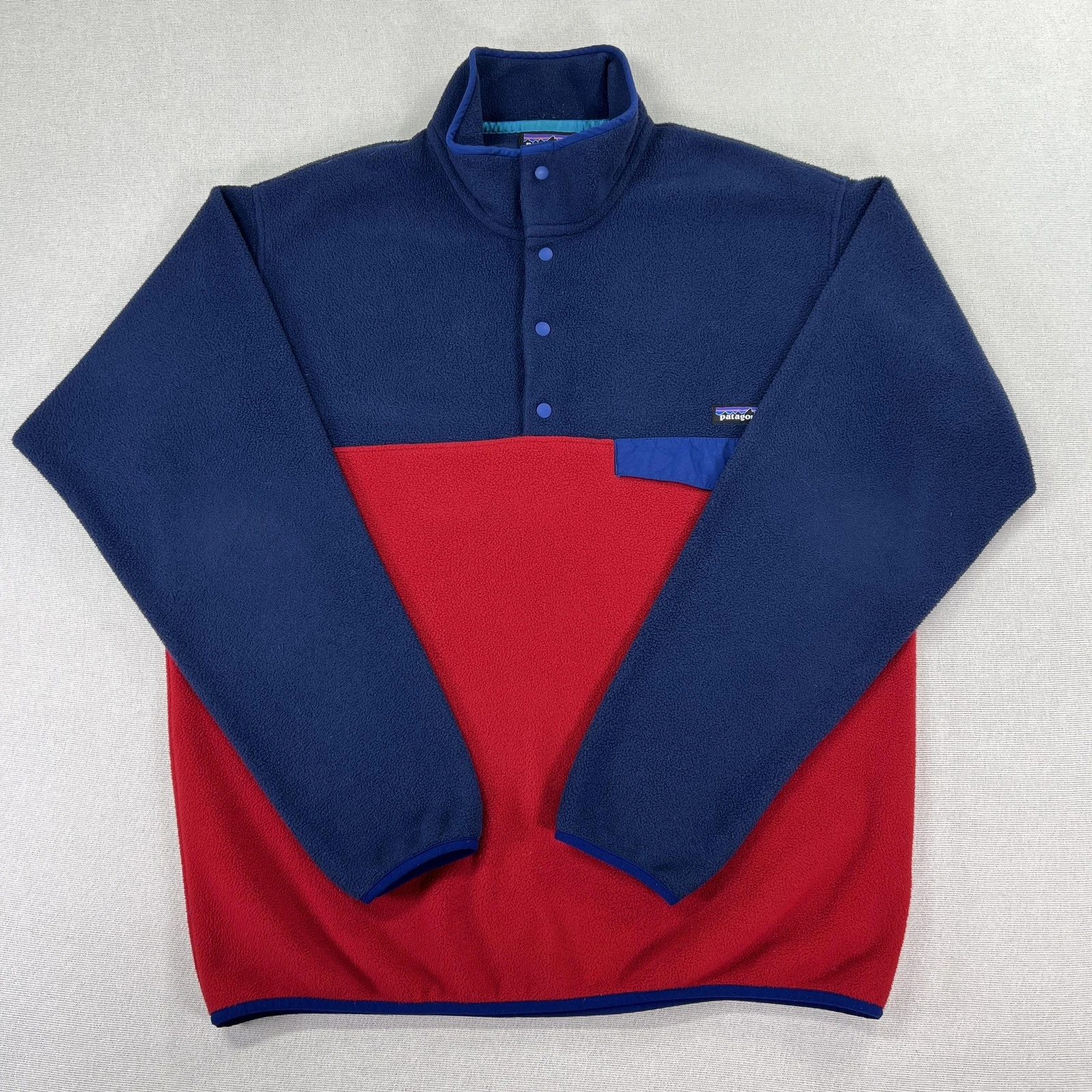Patagonia Synchilla Fleece Pullover Mens L Snap-T Colorblock Relaxed Outdoor