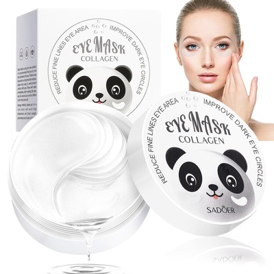 Augenpads 60 Stück, Eye Pads mit Hyaluron & Kollagen, Augenpads Gegen 