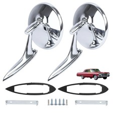 Premium Chrome Exterior Side View Mirror Ribbed Base Compatible With Premium Chrome Exterior Side View Mirror Ribbed Base Compatible With