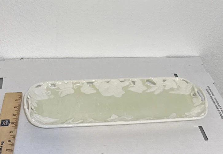 Green Rectagular Morning Glory Butterfly Tray - Image 2 of 4