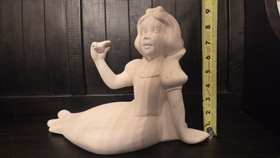 VTG Ceramic Bisque Ready to Paint Large SNOW WHITE  Disney 9.75''T X 13.25''L 