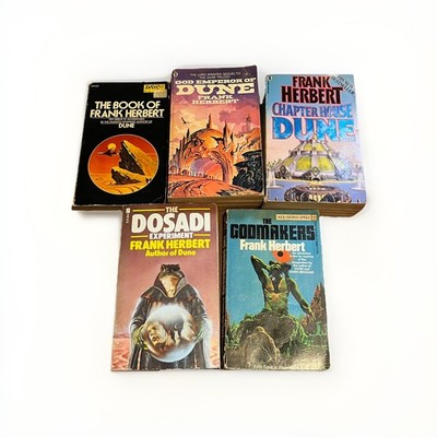 Vintage Frank Herbert 5x Sci Fi Book Bundle. Dune Series, The Dosadi Experiment