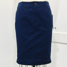 Ralph Lauren Blue Women's 5 Button Pocket Adjustable Buckle Waist Pencil Skirt 2