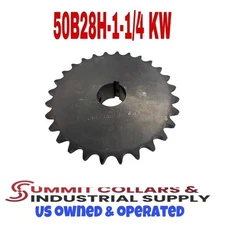 50BS28 1 1/4 Roller Chain Sprocket 28 Teeth 1-1/4" Dia Bore Hole
