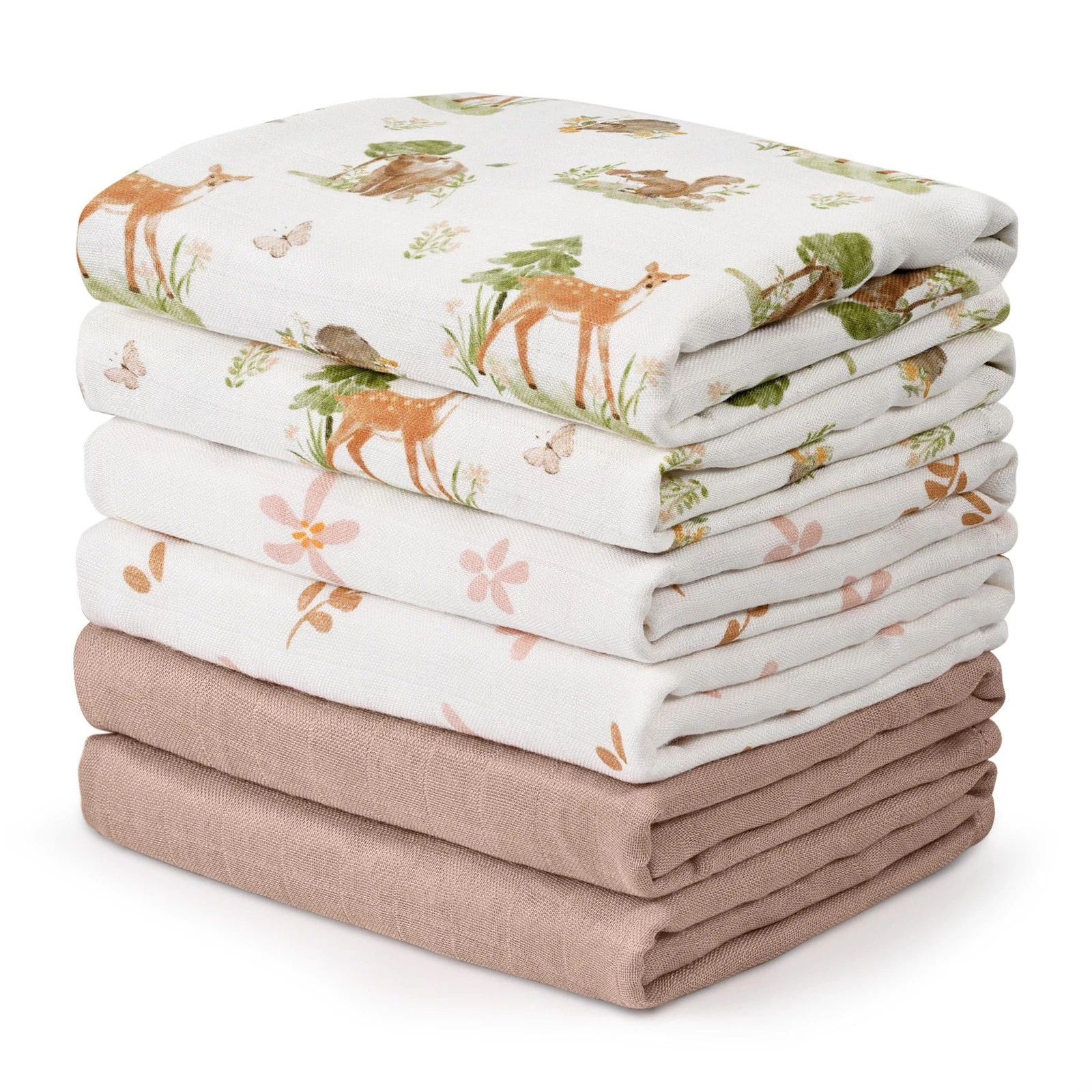 Receiving Blanket Boy Cotton Muslin Swaddle Blankets Girl Newborn Squares Bre...