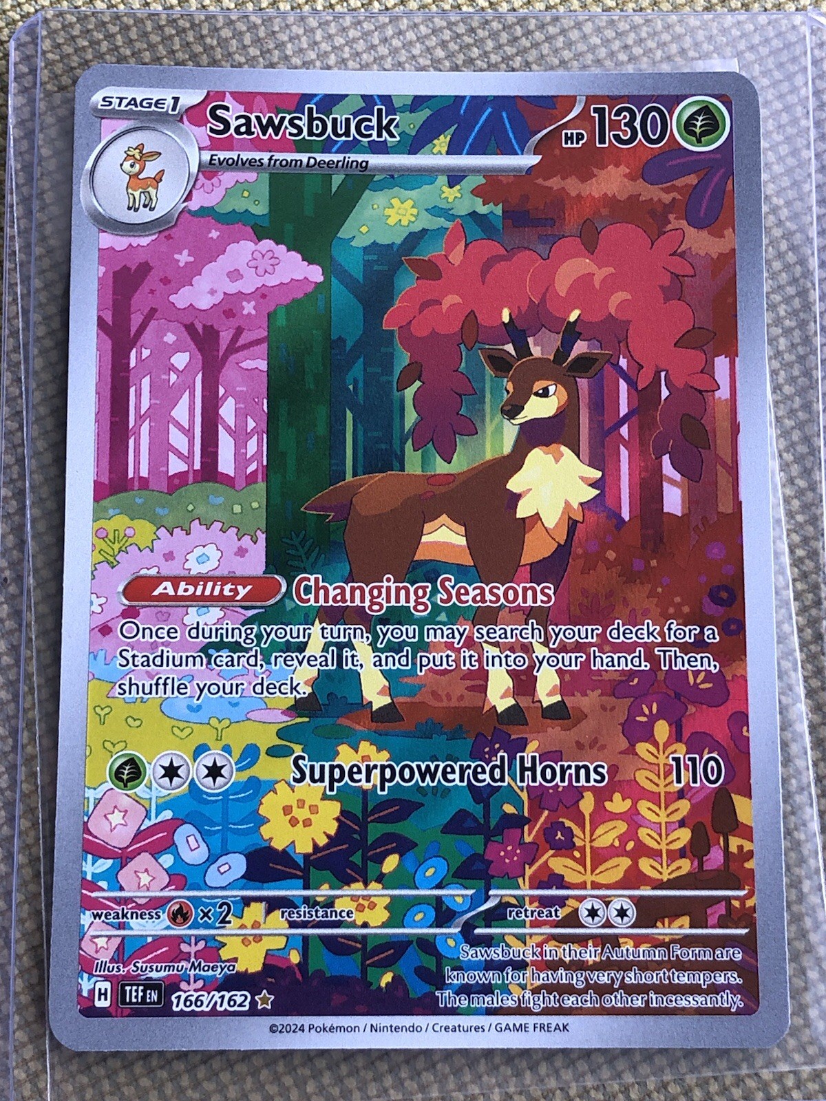Sawsbuck 166/162 Near Mint Temporal Forces Illustration Rare Pokemon
