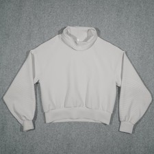 Lululemon Sweatshirt Women's 8 Light Grey Nylon Blend Pullover Cowl Neck