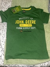 NWT John Deere Green Logo Boys Tshirt Size XS 4/5 