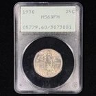 1930 25C MS60 FH OGH Standing Liberty Quarter - Old PCGS Rattler Holder