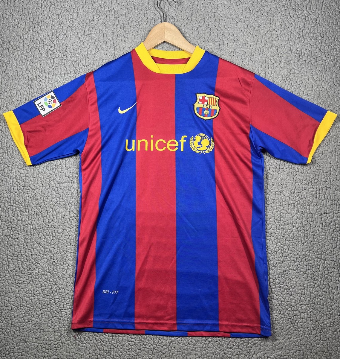 Messi FC Barcelona Jersey #10 Mens Sz L Nike Dri Fit La Liga