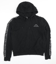 Womens UK 12 Regular Kappa Black Pullover Hoodie