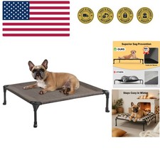 Cooling Elevated Dog Bed, Portable Raised Pet Cot with Washable  Breathable ...