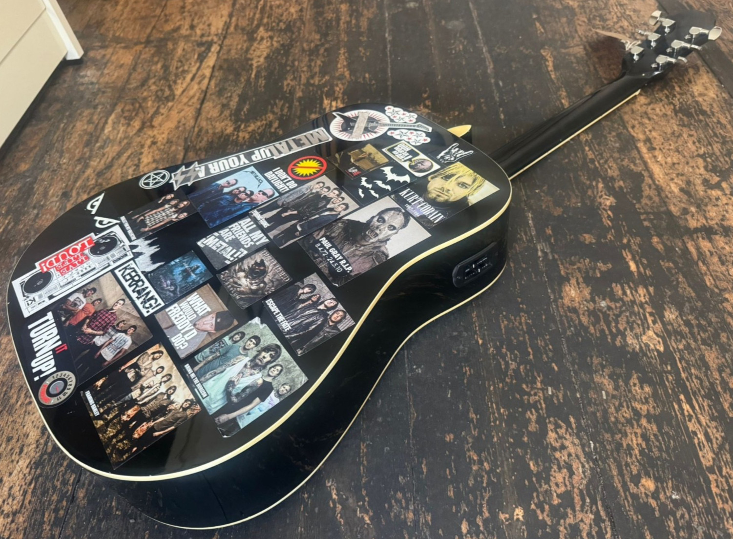 Aria AW20E Electro Acoustic Black Guitar