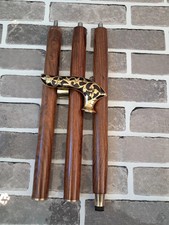 Antique Wooden Walking Cane   Solid Brass Handle, Vintage Walking Stick Gift
