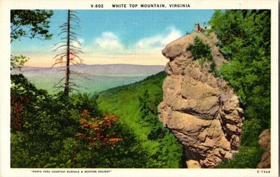White Top Mountain Virginia Vintage Postcard Norfolk & Western