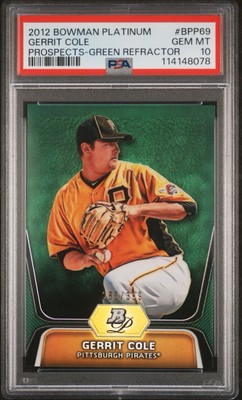 2012 Bowman Platinum Prospects Gerrit Cole #BPP69 Green Refractor /399 (RC)PSA10