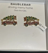 Baublebar Driving Merry Home Deck The Halls Rhinestone Earrings FAST SHIPPING