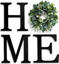 Home Letters for Wall with Wreath, Home Sign Wall Decor, Large Home Sign with Wr