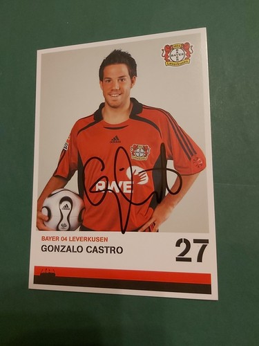 Bayer Leverkusen , G. Castro , Autogrammkarte, Fussball - Picture 1 of 2